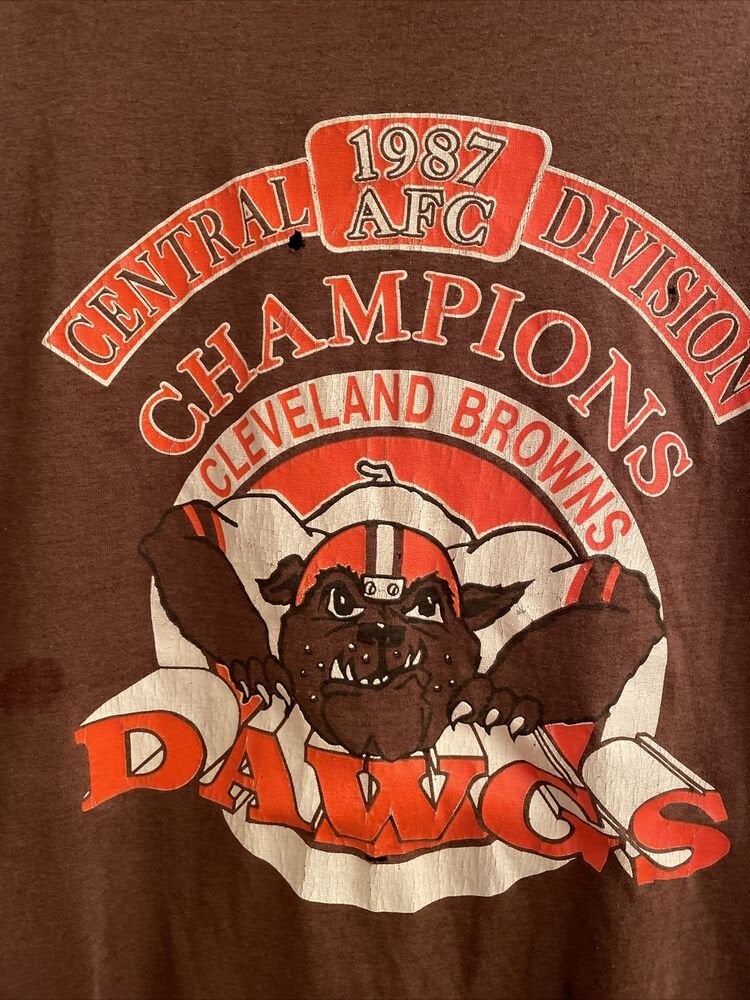 Vintage 1987 Cleveland Browns AFC Champions T-Shirt/ Made In USA