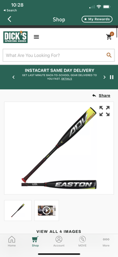 New Kid Pitch (9YO-13YO) 2020 Easton ADV 360 Bat (-10) 20 oz 30"