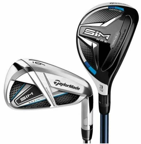 TaylorMade 2020 SIM MAX Combo Iron Set Graphite Stiff S-Flex 3H, 4H, 5-PW #82594