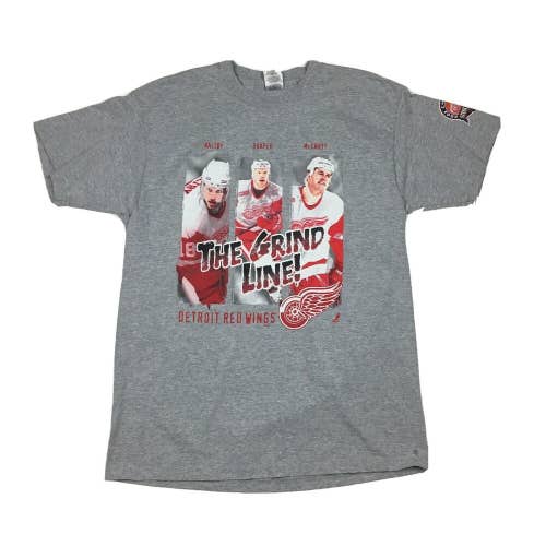 Vintage Detroit Red Wings The Grind Line Maltby Draper McCarty NHL Hockey (XL)