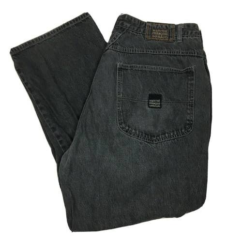 Marithe Francois Girbaud Black Denim Jeans Wide Leg Charcoal Wash Men's 42x29"