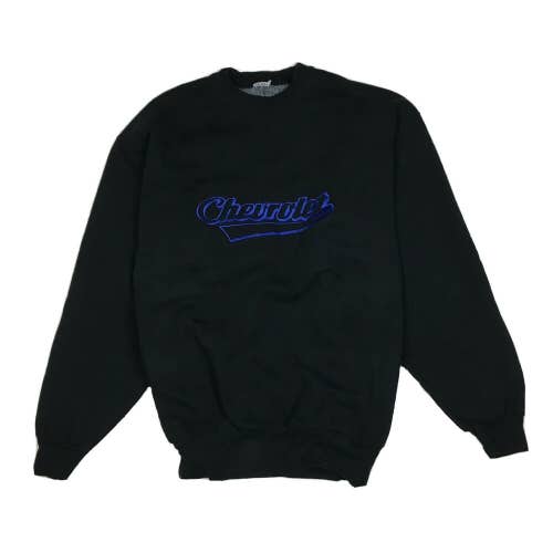 Vintage Chevrolet Automobiles Crewneck Sweatshirt Script Logo Black/Blue (XXL)