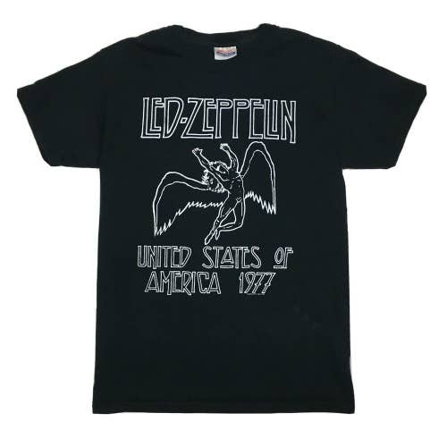 Led Zepplin 1977 United States of America Tour Black T-Shirt 2003 Reprint (S)