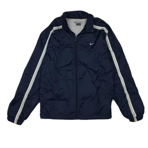 Vintage Nike Nylon Zip Up Windbreaker Jacket Blue/Gray/White + Gray Nike Long Sleeve + Quarter Zip