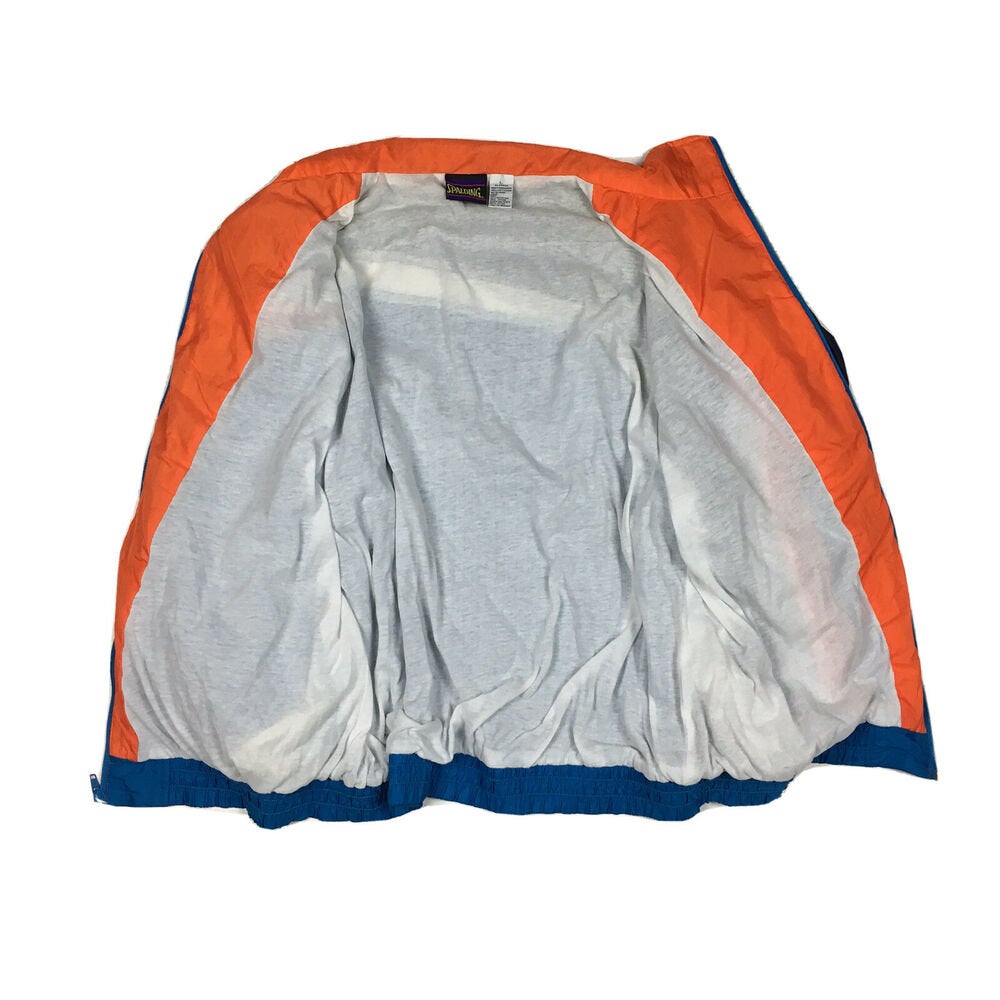 Vintage 90s Spalding Pro Zip Up Nylon Windbreaker Jacket Orange