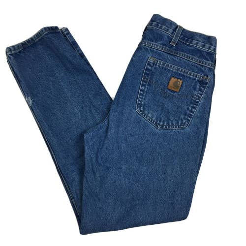 Carhartt Denim Work Jeans Medium Wash Straight Fit Men's 34 x 33