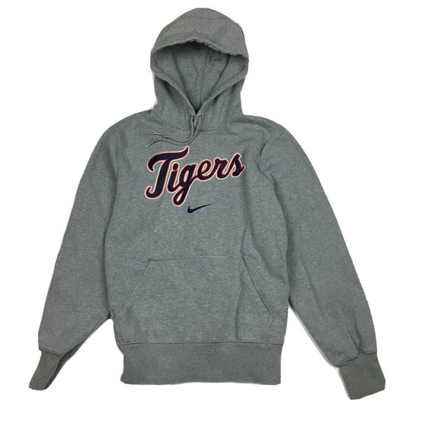 Nike Detroit Tigers Center Swoosh Check Hoodie Sweatshirt (Gray/Blue) Sz  Medium