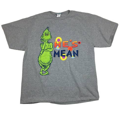 Vintage Y2K Dr. Seuss Brand The Grinch He's Mean He's Green T-Shirt (XL)