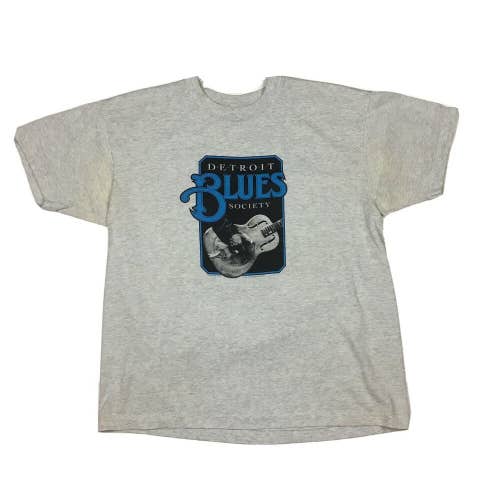 Vintage 1986 Detroit Blues Society T-Shirt on Best Fruit of the Loom Tag Sz XL