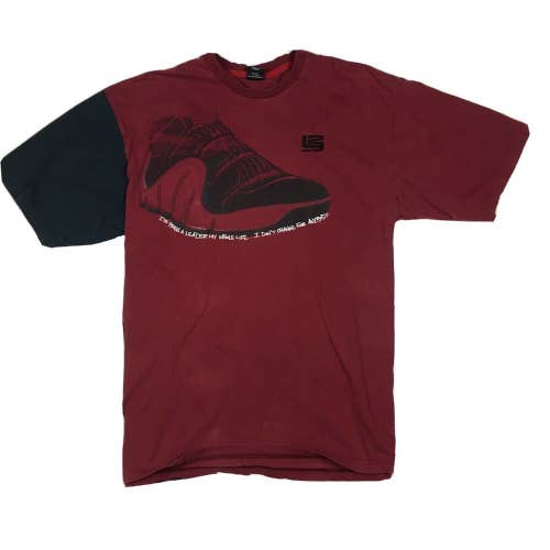 Vintage Nike Lebron V 5 I've Been a Leader My Whole Life T-Shirt Maroon/Black XL