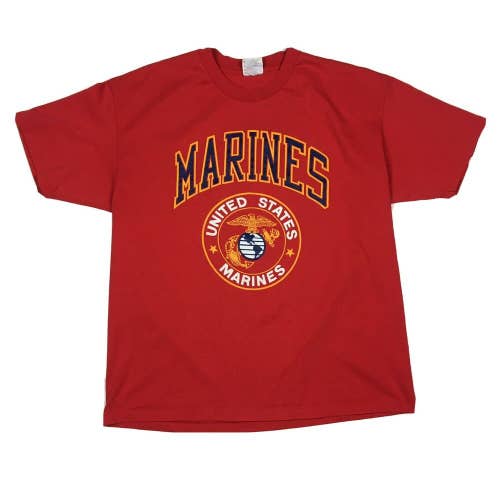 Vintage 80s United States Marines USMC T-Shirt Crest Logo Single Stitch (XL)