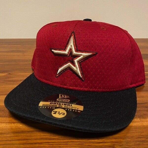 Houston Astros Hat Baseball Cap Fitted 7 1/2 New Era Red Vintage
