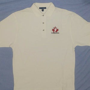 Team Canada Lacrosse Golf Shirt - White - NEW - Size XXL