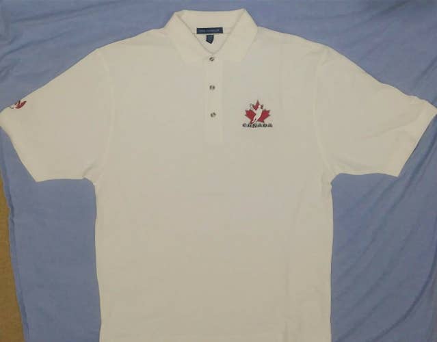 Team Canada Lacrosse Golf Shirt - White - NEW - Size XXL