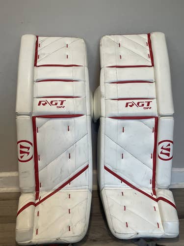 White Senior 33" Warrior  Ritual GT Goalie Leg Pads