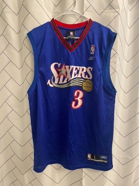 Reebok Replica Allen Iverson #3 Sixers Blue