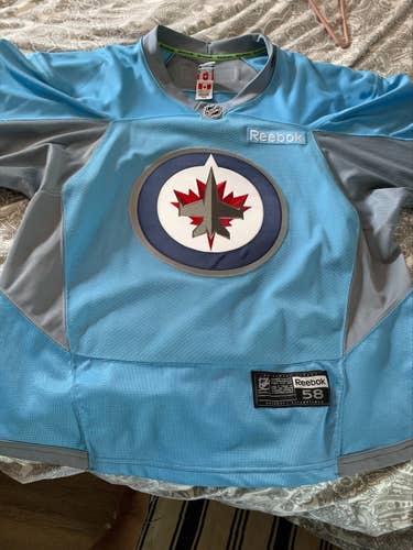 Winnipeg Jets Goalie Cut Reebok Practice Jersey Pro Stock