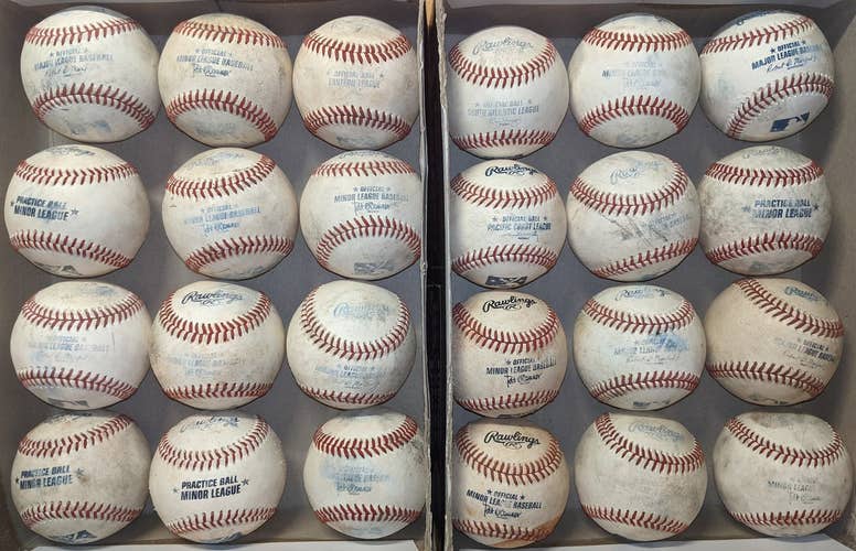 Used Rawlings Baseballs 24 Pack (2 Dozen) MLB/MILB