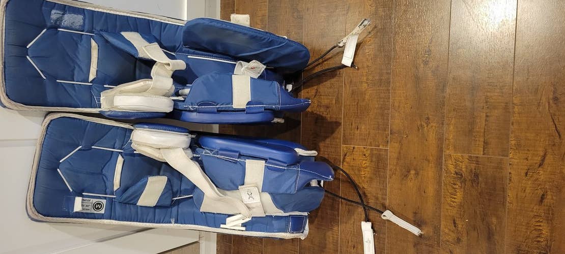 Blue Youth Used Bauer Vapor 2.7 Goalie Leg Pads (2019)