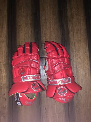 Red *SLIGHTLY* Used Maverik 13" M3 Lacrosse Gloves