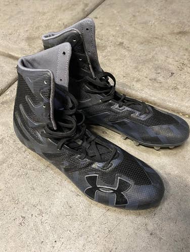 Black Men's Molded Cleats High Top Highlight