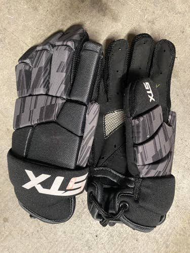 Black Used Player's STX Stallion 75 Lacrosse Gloves
