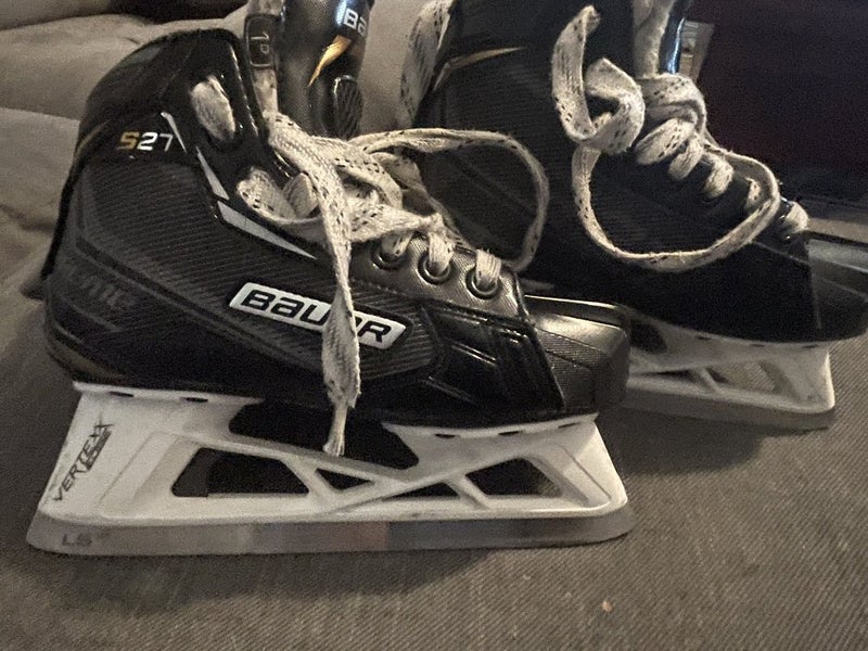 Used Bauer Regular Width Size 1 Supreme S27 Hockey Goalie Skates