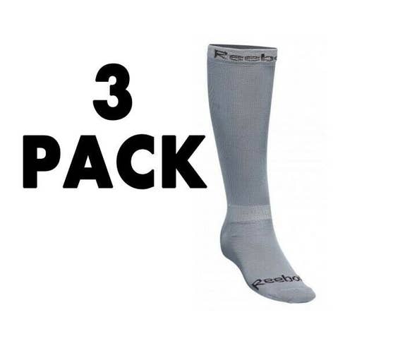 New 3 pack Reebok 12K Ice Hockey Socks Adult Small Gray senior compression Skate