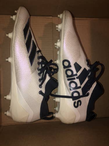 White/navy Adizero 8.0 Cleats