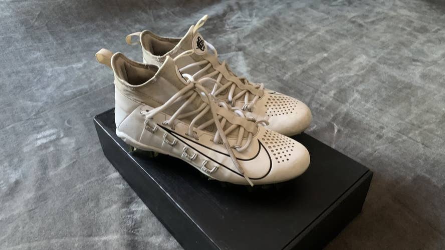 White Nike Huarache 6 Elite Lacrosse Cleats