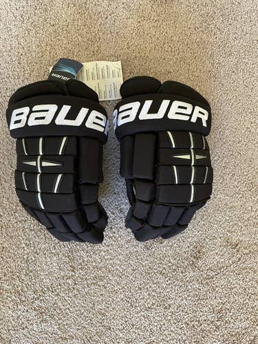 Black Senior Bauer 14"  Classic 4-Roll Gloves