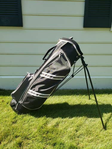 Nitro Black/Gray Stand Bag 6-way, 3 pockets with cover