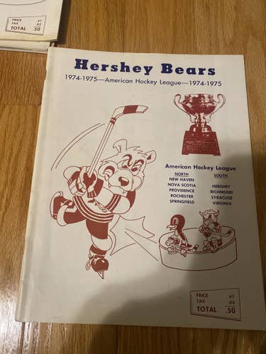 Hershey Bears program 1974-75