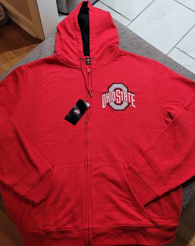 Ohio State Red Adult Men's New XXL Full Zip Hoodie Sweatshirt