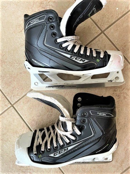 Senior Used CCM Ribcor 40K Hockey Goalie Skates Regular Width Pro Stock Size 7