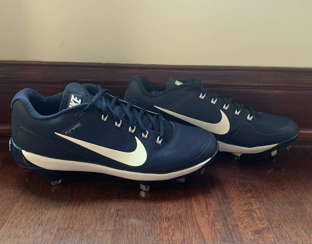 Nike Air Clipper Baseball Cleat Navy Blue Size 10 Metal