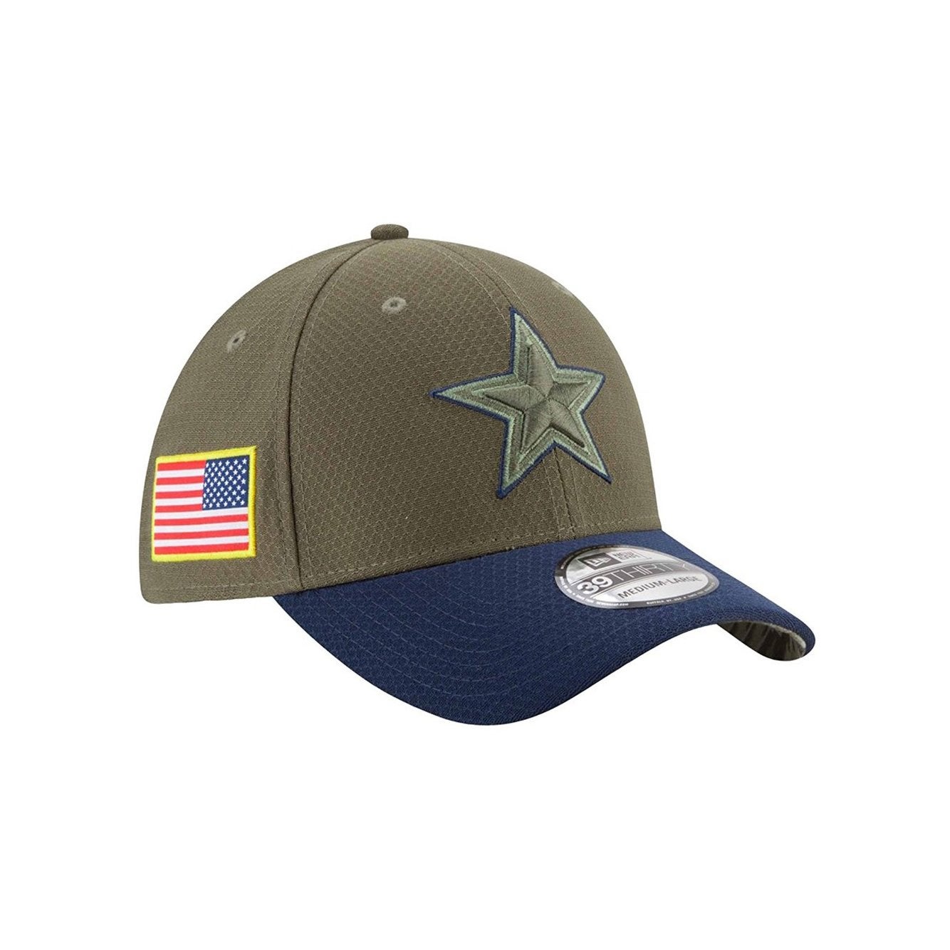 Dallas Cowboys New Era 2019 Salute to Service Sideline 39THIRTY Flex Hat -  Olive