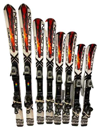 Salomon X Wing Jr Skis 120 cm Tuned&Waxed With Ajustable TZ5 Bindings Kids Set