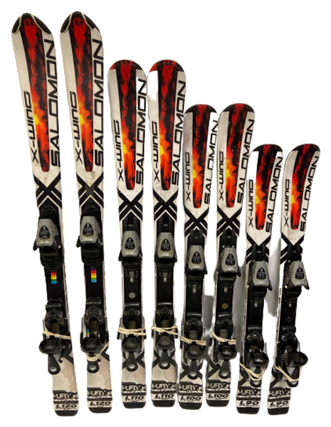 Salomon X Wing Jr Skis 120 cm Tuned&Waxed With Ajustable TZ5 Bindings Kids Set