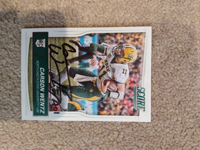 Carson Wentz Rookie Card Signed