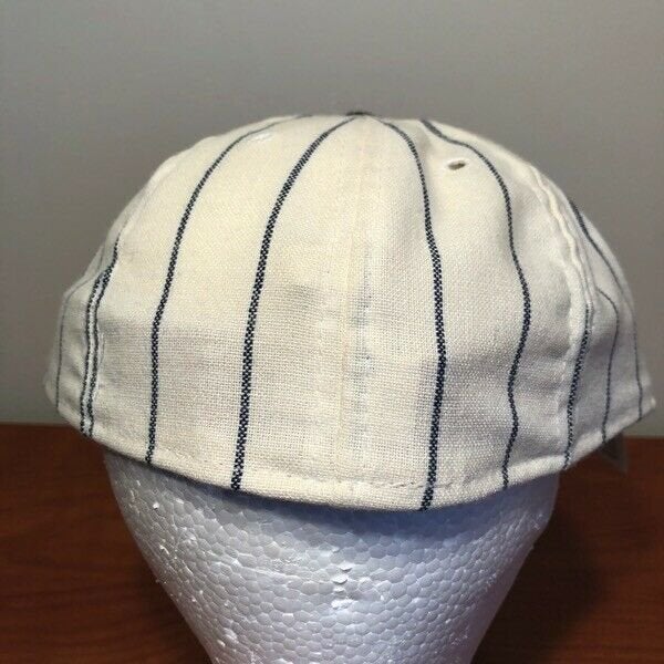 New York Giants Hat Baseball Cap Fitted 7 1/2 Roman Vintage Leather  Pinstripe