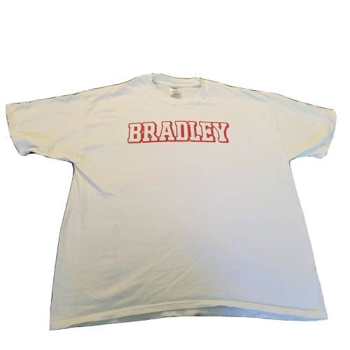 Bradley University Braves Basketball White T-Shirt SGA Men's XL - NCAA MVC