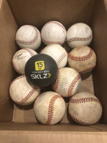 Mixed lot 10 baseballs plus SKLZ heavy training contact ball