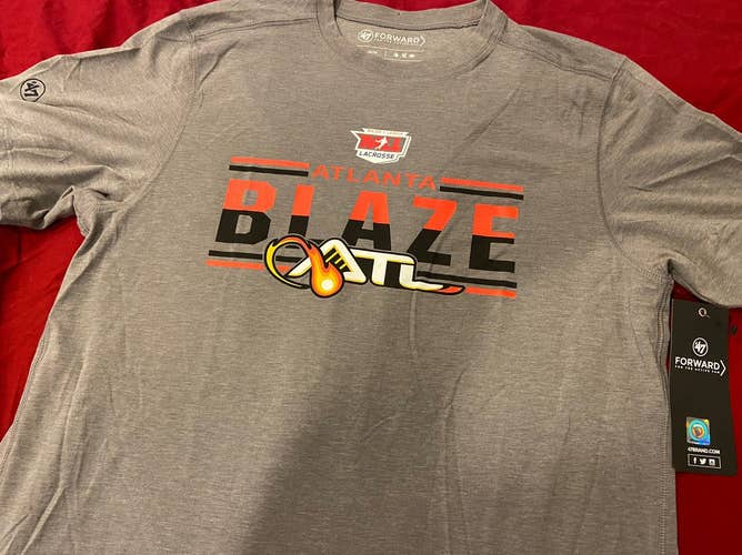 RARE * MLL LAX * Atlanta Blaze Lacrosse ‘47 Brand Gray T-Shirt Size Medium * NEW NWT