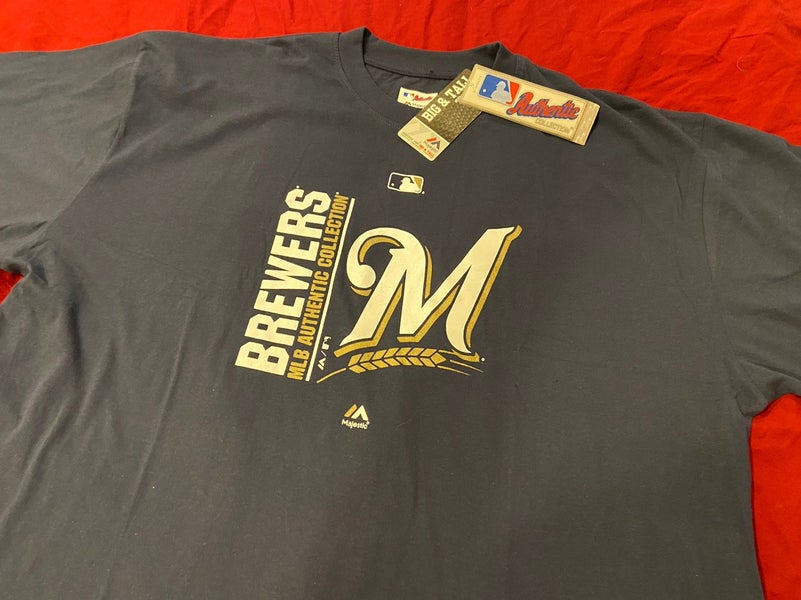 MLB Milwaukee Brewers Majestic 3XL Big & Tall T-Shirt * NEW NWT