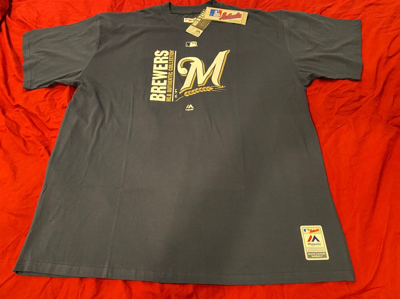 MLB Milwaukee Brewers Majestic 3XL Big & Tall T-Shirt * NEW NWT