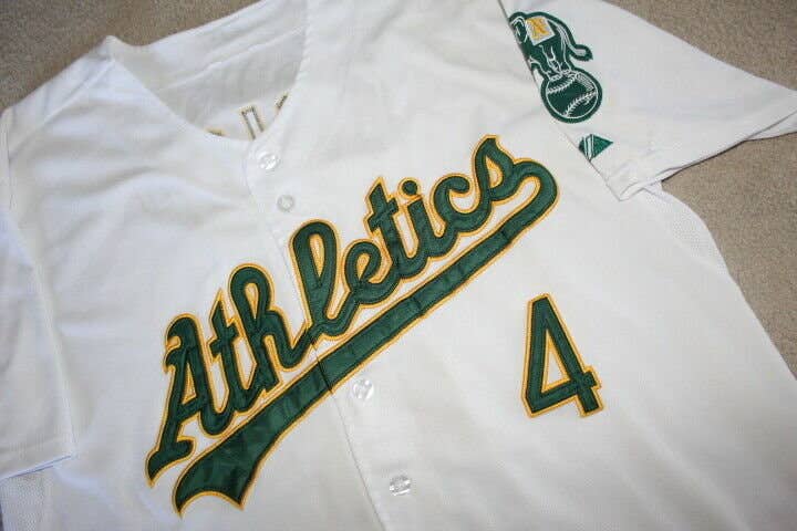 OAKLAND A'S COCO CRISP MLB MAJESTIC HOME JERSEY LARGE SEWN LOGOS 48 ATHLETICS