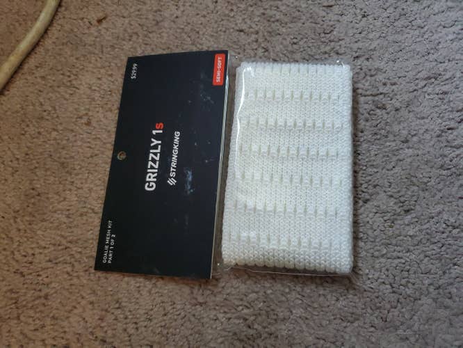 White New grizzly 1s goalie mesh