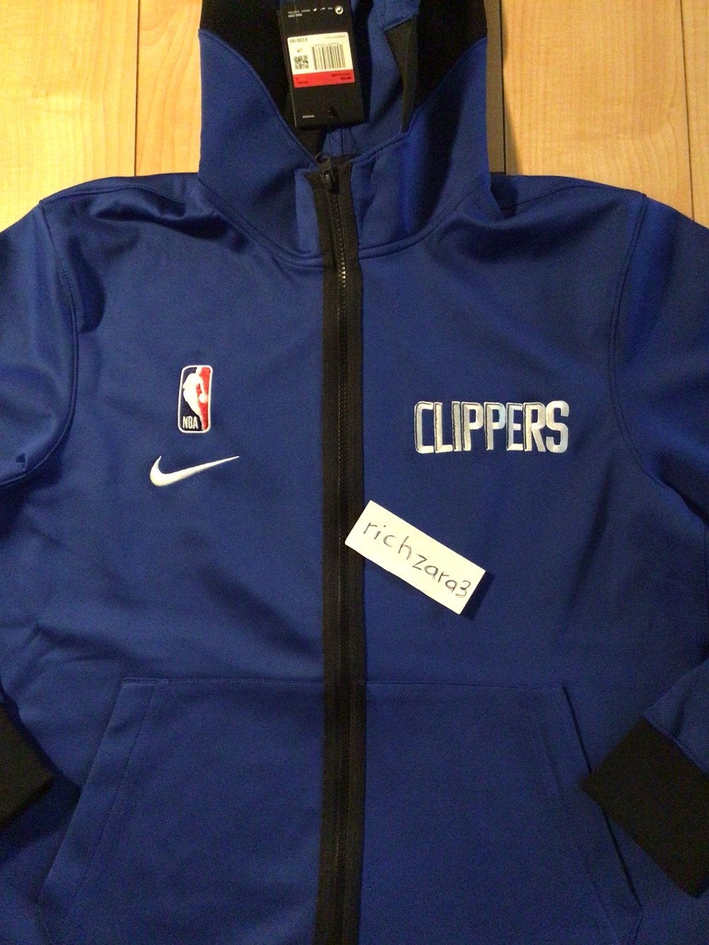 Men's Nike Royal La Clippers Authentic Showtime Performance Full-Zip Hoodie Jacket