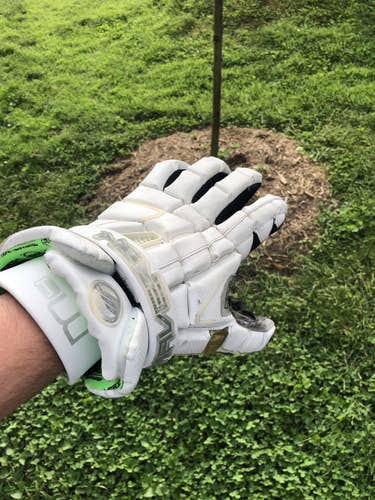 White Maverik 13" M4 Lacrosse Gloves